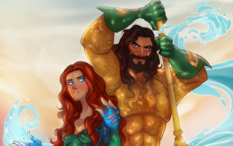 Download Aquaman And Mera Artwork HD Superheroes 4k wallpaper
