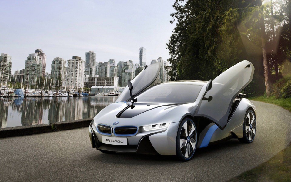 Download BMW i8 Hybrid Supercar wallpaper