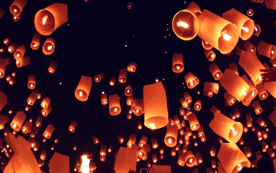 Download Floating Lanterns Festival HD Free 5K Wallpaper Download wallpaper