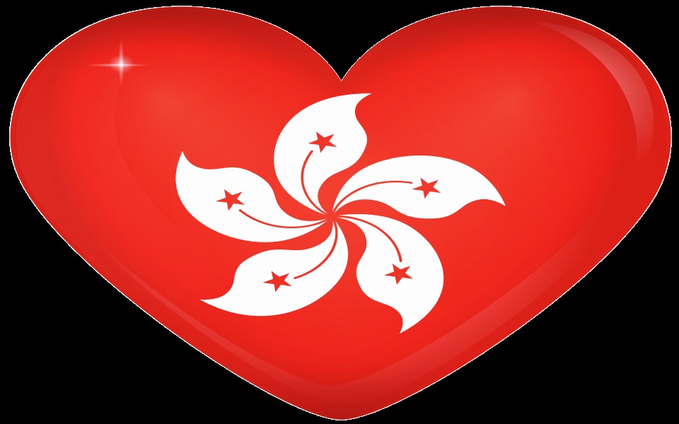 Download Hong Kong Large Heart Flag 4K wallpaper