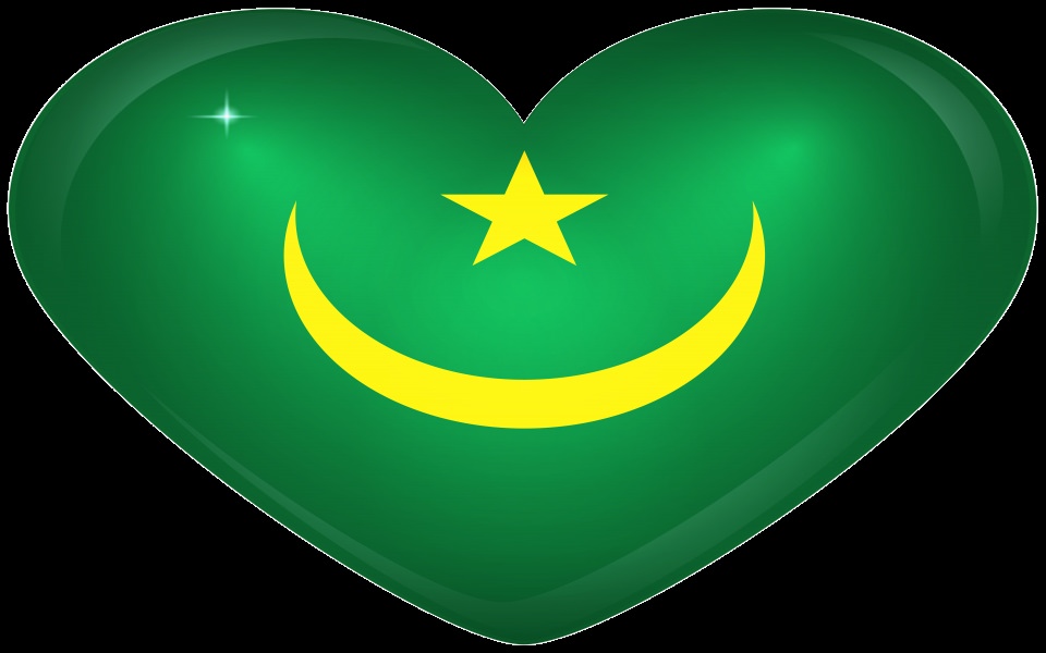 Download Mauritania Large Heart Flag 4K wallpaper