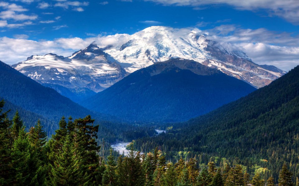 Download Mount Rainier National Park HD 4K Minimalist iPhone X wallpaper
