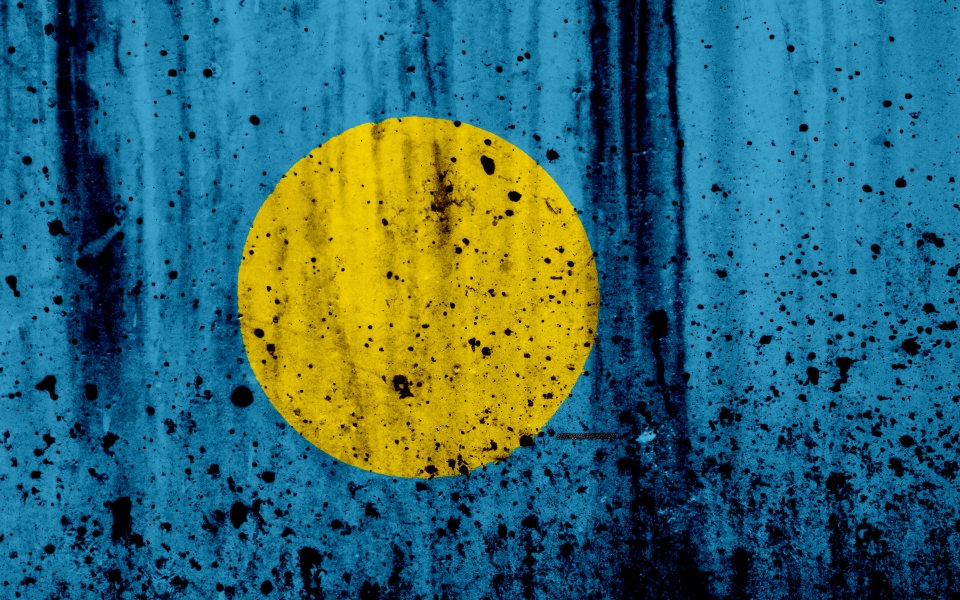 Download Palau flag 4k wallpaper