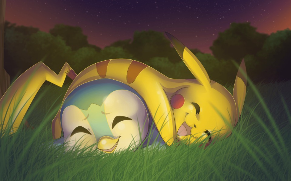 Download Pikachu and Piplup Full HD wallpaper
