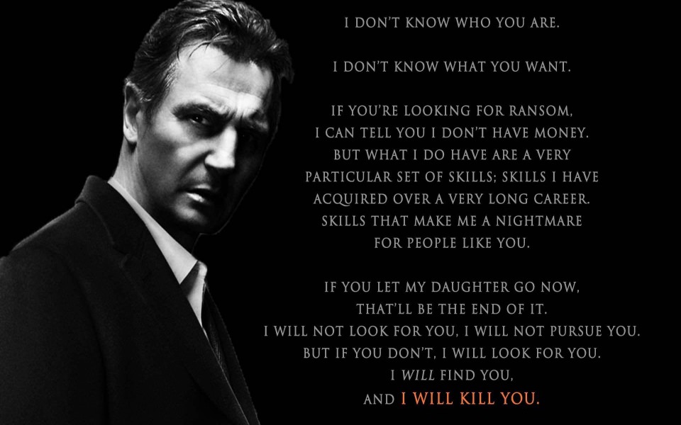 Download Taken Liam Neeson 2020 Quotes wallpaper