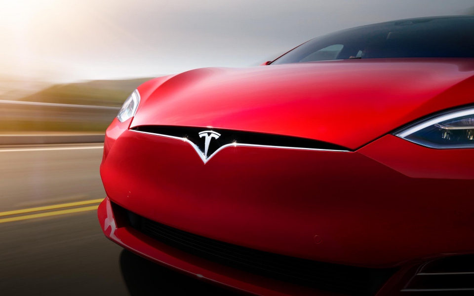 Download Tesla Car Up Close 3D 4K wallpaper