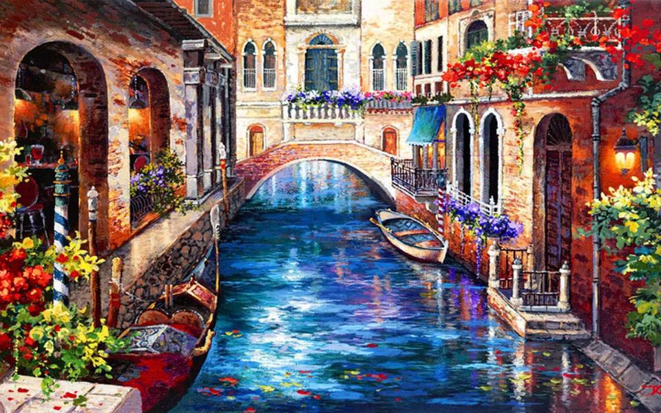 Download Venice Painting HD 1920x1200 4K Iphone wallpaper