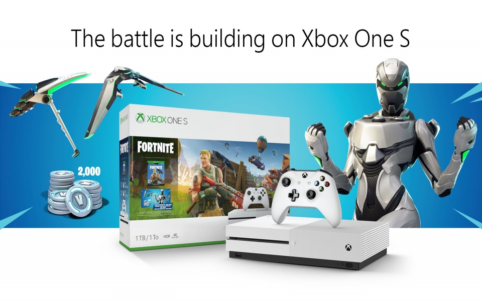 Download Xbox One S Fortnite Battle Royale HD 4K wallpaper
