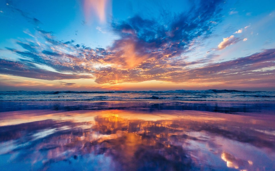 Download Sunset Beach 4K Full HD iPhone Mobile wallpaper