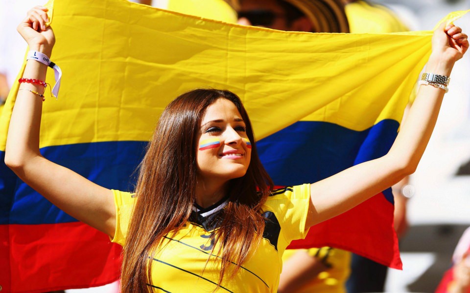 Download Colombia Female Football Fan Background Images HD 1080p Free Download wallpaper