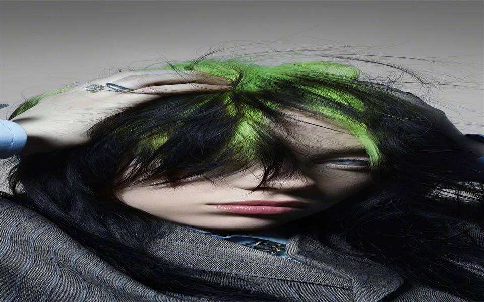 Download Billie Eilish Green Hair Apple Watch 3440x1440 Background 1080x1020 wallpaper