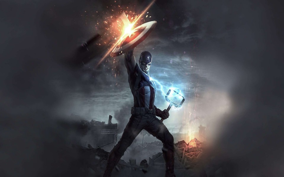 Download Hammer with Captain America PS5 Windows 11 iPhone 13 wallpaper