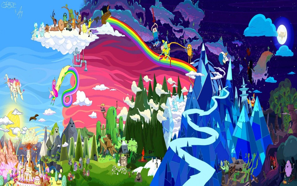 Download Psychedelic Adventure Time 8K wallpaper