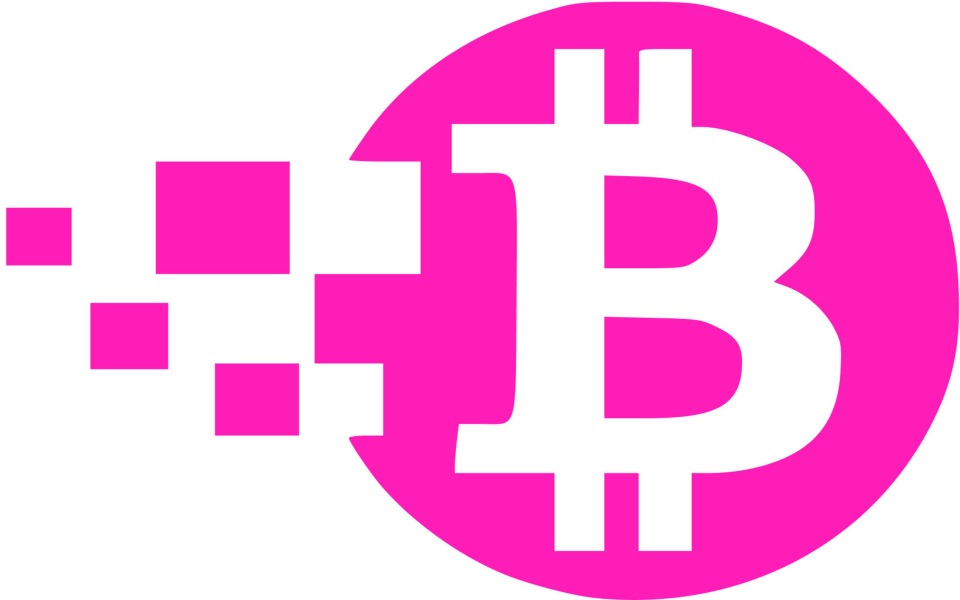 Download Bitcoin Free 4K Background in Pink wallpaper