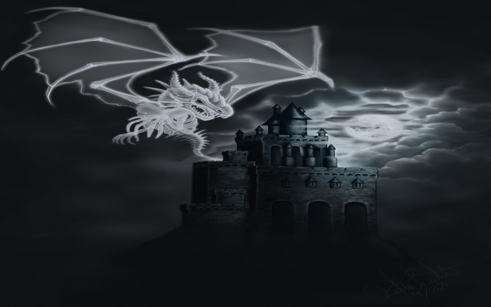 Download Ghost Dragon 4K Background iPhone Mac Black and White Wallpapers wallpaper