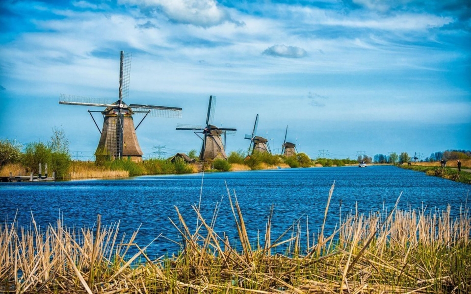 Download The Netherlands Windmills Photos 4K in High Quality Download wallpaper