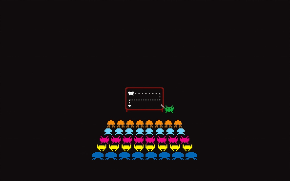 Download A Minimalist HD Wallpaper Featuring the Classic 8-Bit Game wallpaper