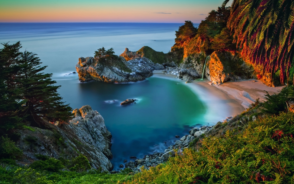 Download America's Ocean Coast at Sunset 1080P HD Wallpapers For Android and iOS wallpaper