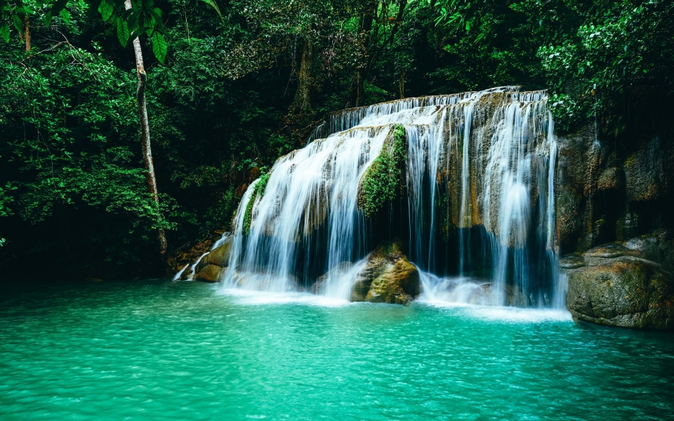 Download Beautiful Waterfall in Thailand 4k Wallpaper For Laptop 1920x1080 Aesthetic wallpaper