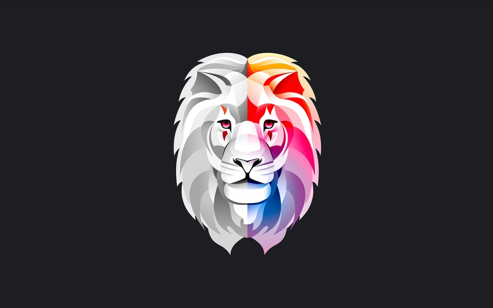 Download Colorful Abstract Minimal Lion Wallpaper wallpaper