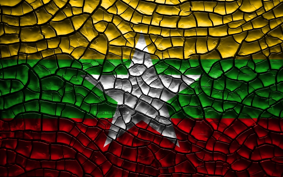 Download Cracked Soil with Myanmar Flag HD Wallpaper for Desktop wallpaper