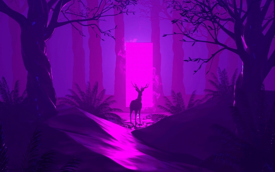 Download Deer Silhouette Dark Forest Purple Aesthetic Background Purple Aesthetic HD wallpaper wallpaper