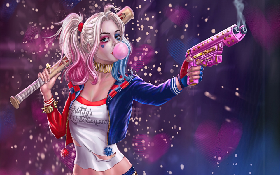 Download Embrace the Madness HD Wallpapers of Harley Quinn Illustrations wallpaper
