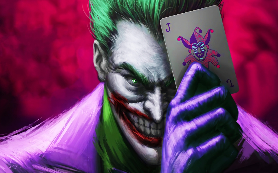 Download Joker with Card Fan Art HD Wallpaper wallpaper