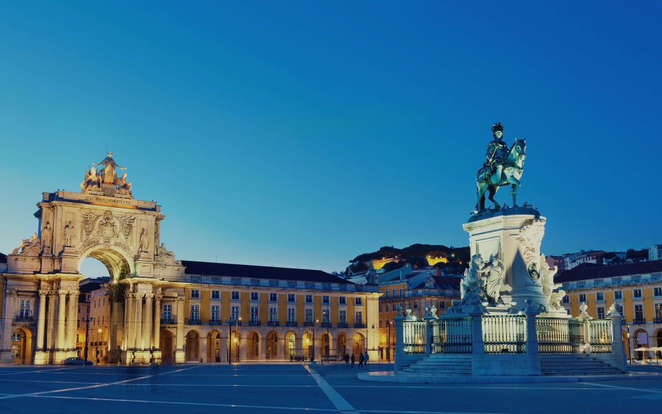 Download Lisbon Square of Commerce Palace Square HD Wallpaper wallpaper