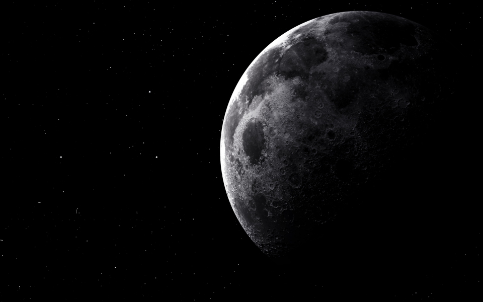 Download Moon in Starry Sky HD Wallpaper for Macbook wallpaper
