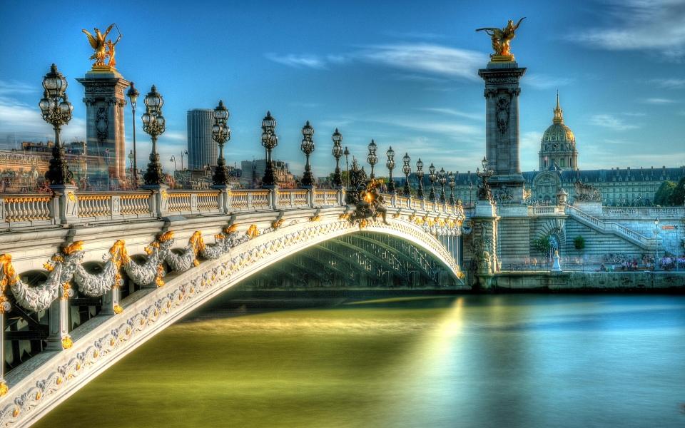 Download Pont Alexandre III conic French Landmark in Paris France wallpaper