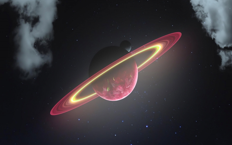 Download Red Saturn Stunning HD Wallpaper for Your Device wallpaper