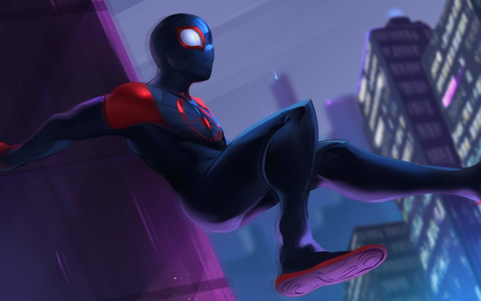 Download Spider Man Into the Spider Verse Stunning Fan Art from the 2018 Movie HD Wallpaper wallpaper