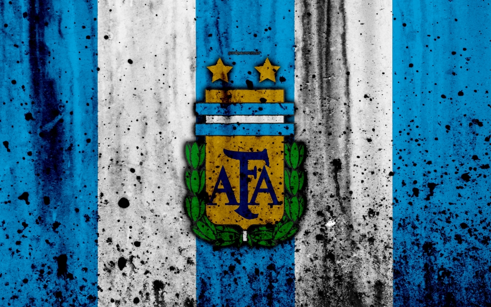 Download Argentina National Football Team Emblem Grunge Stone Texture HD Wallpaper wallpaper