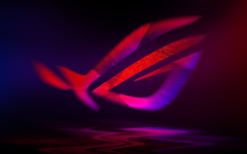 Download ASUS ROG Logo Purple Neon Creative Art HD Wallpaper wallpaper
