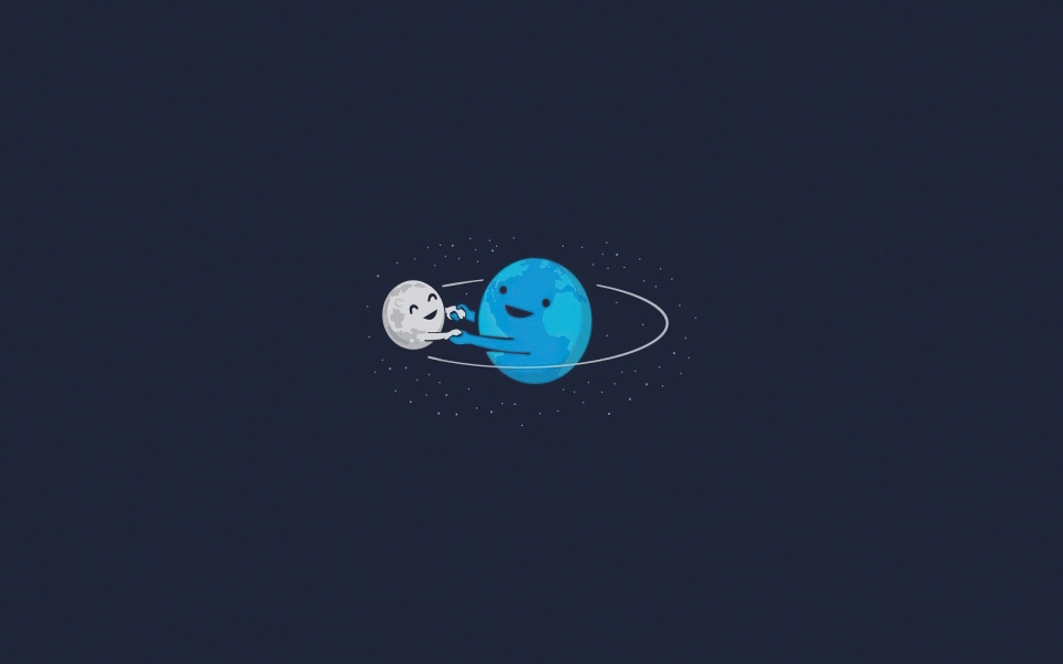 Download Earth and Moon Friendship HD Wallpaper of Cosmic Companions wallpaper
