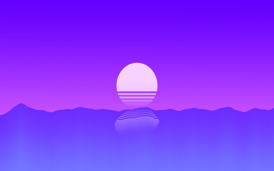 Download Experience the Serenity of Sunset Outrun Minimalism HD Wallpaper wallpaper