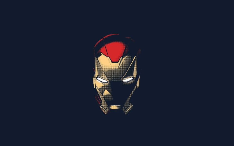 Download Iron Man Helmet on Blue Background HD Wallpaper wallpaper