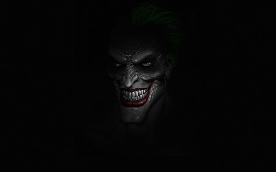 Download Joker Minimalism Fan Art Featuring the Iconic Supervillain on Black Backgrounds wallpaper