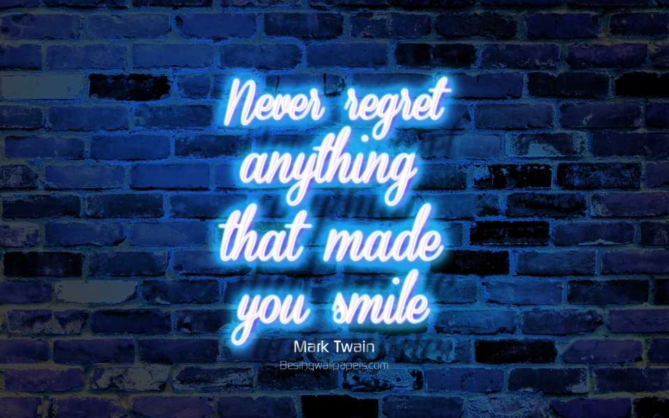 Download Mark Twain's Wisdom A Neon Reminder to Smile wallpaper