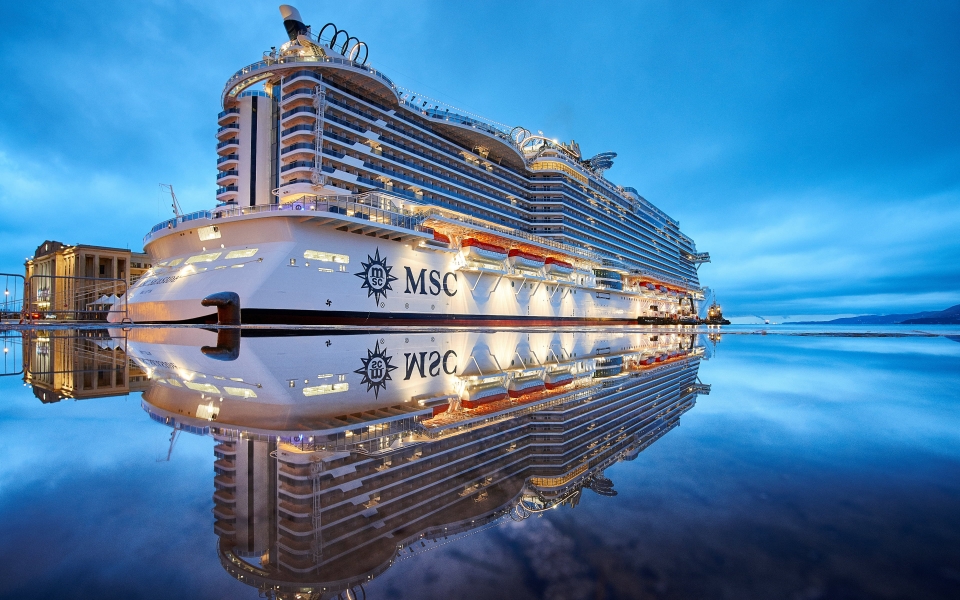 Download MSC Seaside Cruise Ship Port Sea HD Wallpaper wallpaper