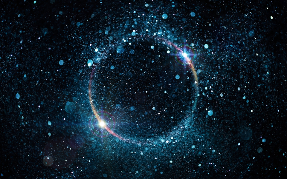 Download Neon Glitter Circle in Space HD Wallpaper for pc wallpaper