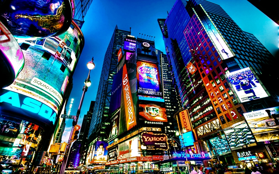 Download Night Streets of Times Square NYC HD Wallpaper wallpaper
