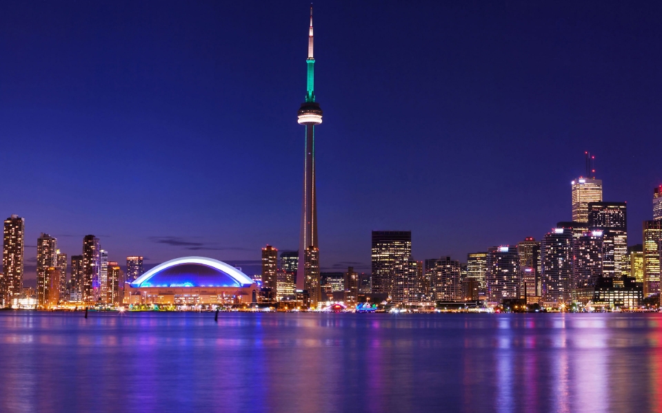 Download Toronto Night Lights HD Wallpaper CN Tower Skyscrapers, and Cityscape wallpaper