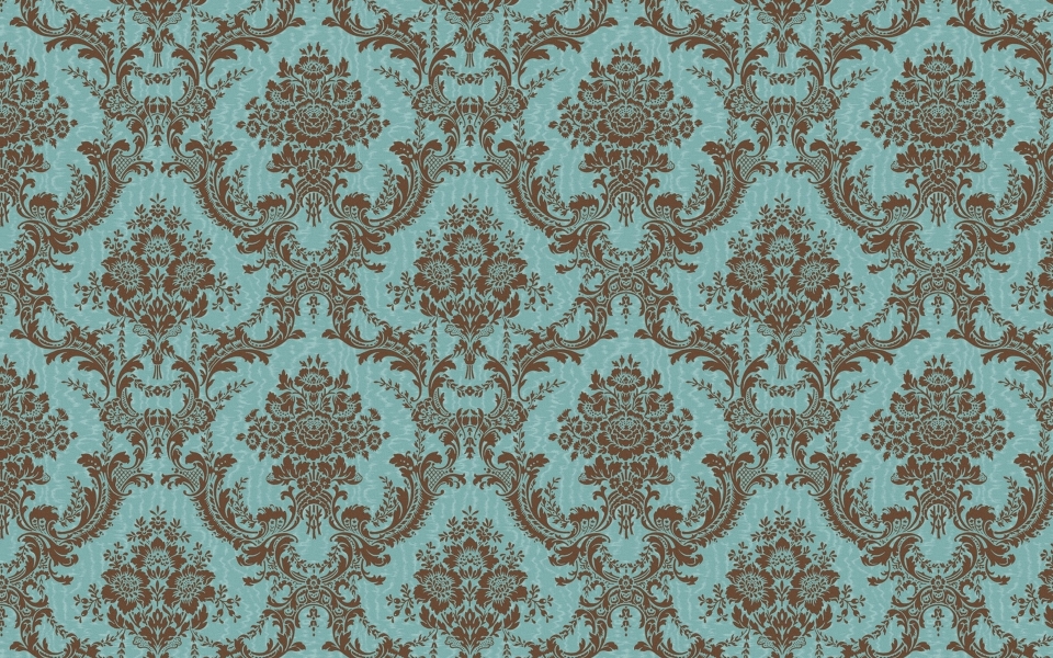 Download Vintage Blue Floral Pattern on Brown Background HD Wallpaper wallpaper