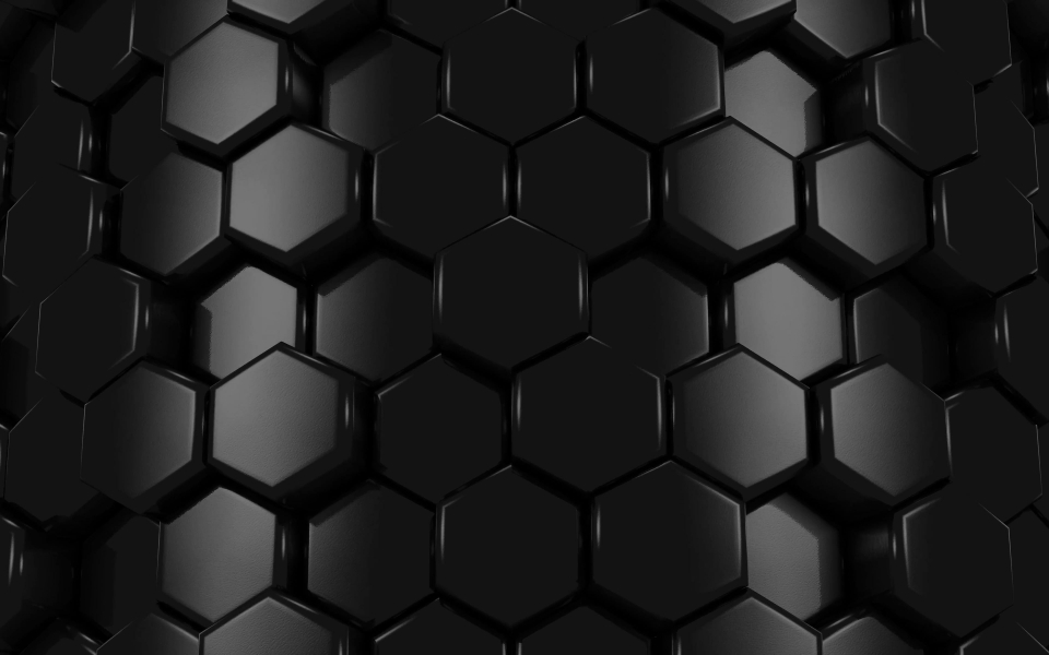 Download Black Hexagons Stunning 3D Texture and Honeycomb Patterns wallpaper