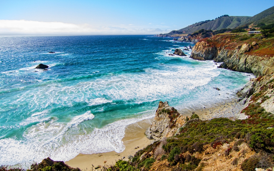 Download California Waves Beautiful Ocean Coast HD Wallpaper wallpaper