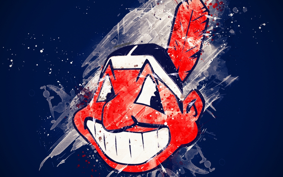 Download Cleveland Indians Grunge Art HD Wallpaper featuring the American Baseball Club Logo wallpaper