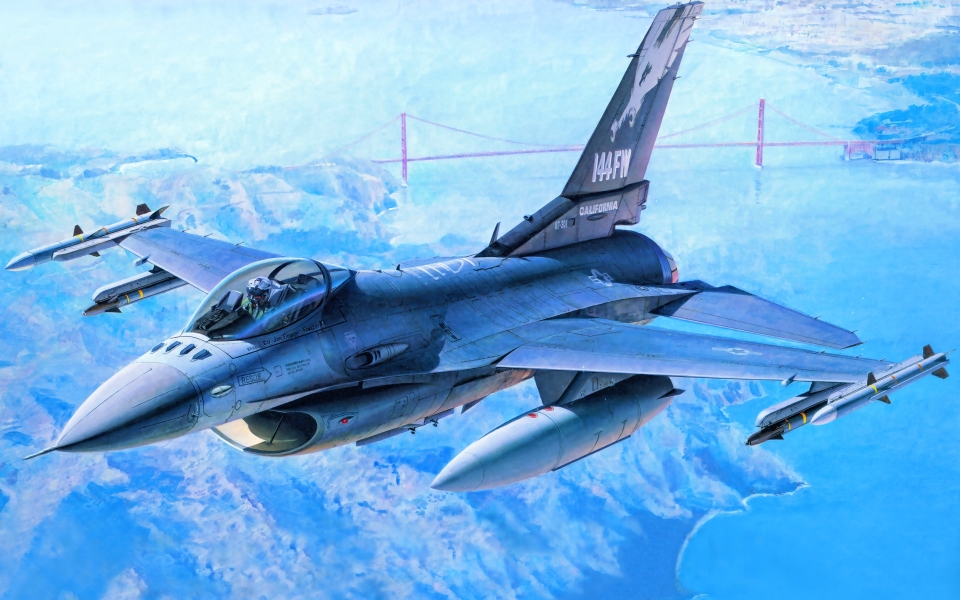 Download General Dynamics F-16C Fighting Falcon Majestic Jet Fighter HD Wallpaper wallpaper