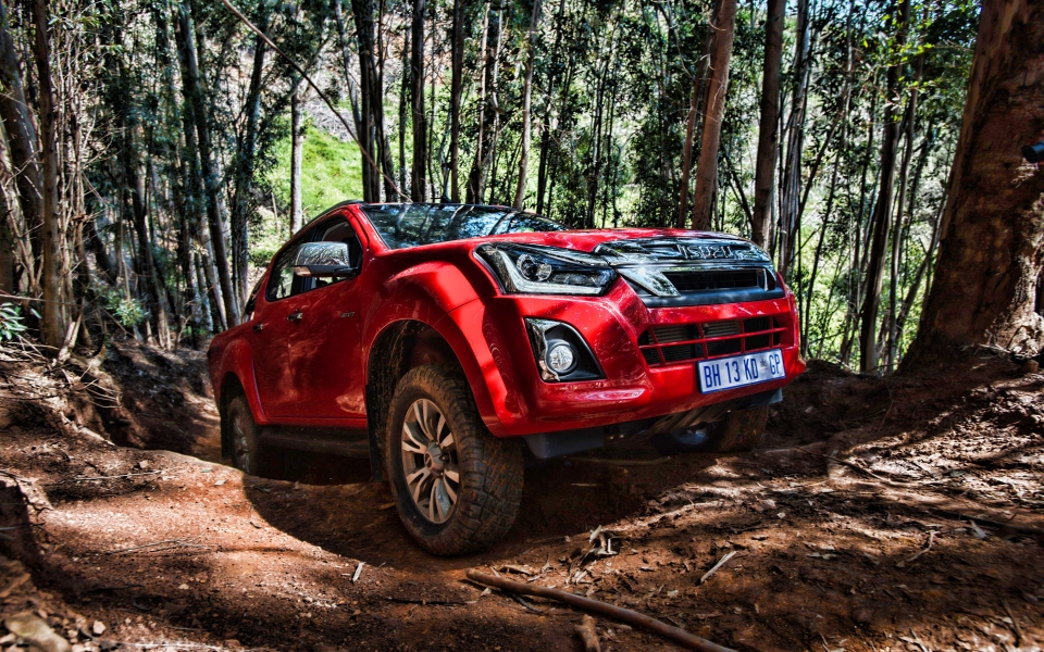 Download Isuzu D Max LX Conquer the Jungle with this Red Off-Road Pickup in HD Wallpaper wallpaper